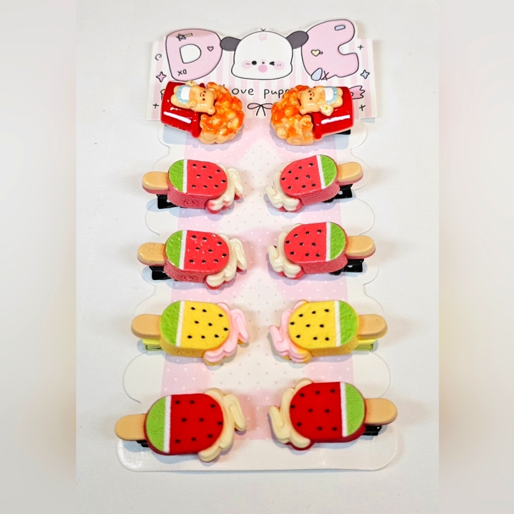 Fruity Friends Hair Clip Set - (10 Pcs)